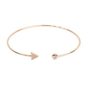 Crystal Avenue Dainty Arrow Open Bangle Bracelet